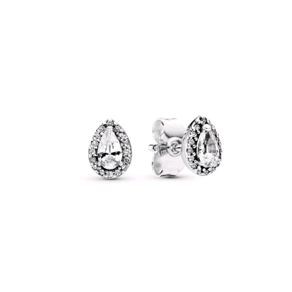 Pandora Sparkling Teardrop Halo Stud Earrings